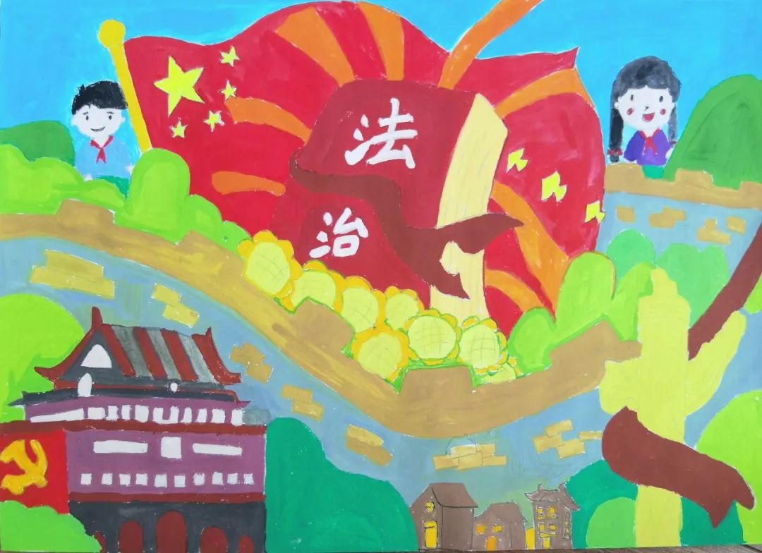 “暖阳送法进校园 法在心中伴成长”儿童绘画作品-图4