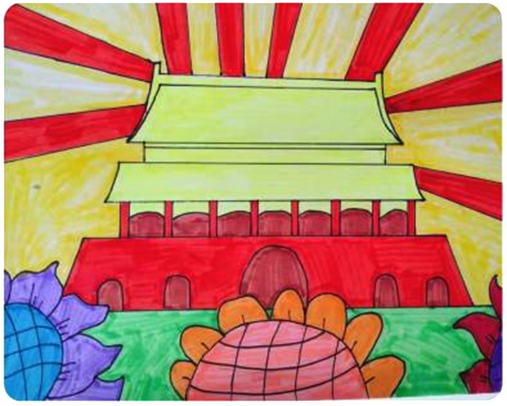 献礼国庆，画赞祖国 小学生超简单的国庆节儿童画图片-图6