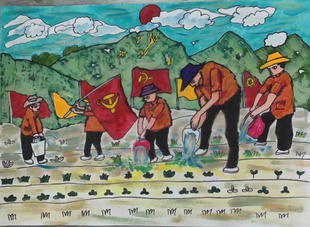 “喜迎二十大 永远跟党走 奋进新程”获奖绘画作品-图2