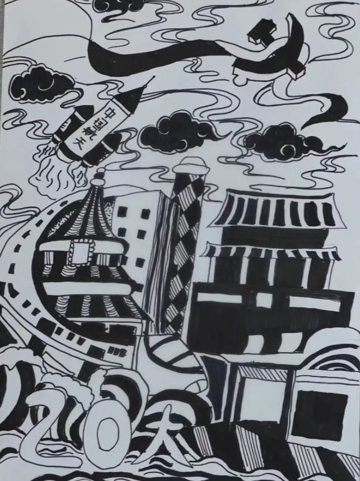 “喜迎二十大 永远跟党走 奋进新程”获奖绘画作品-图5