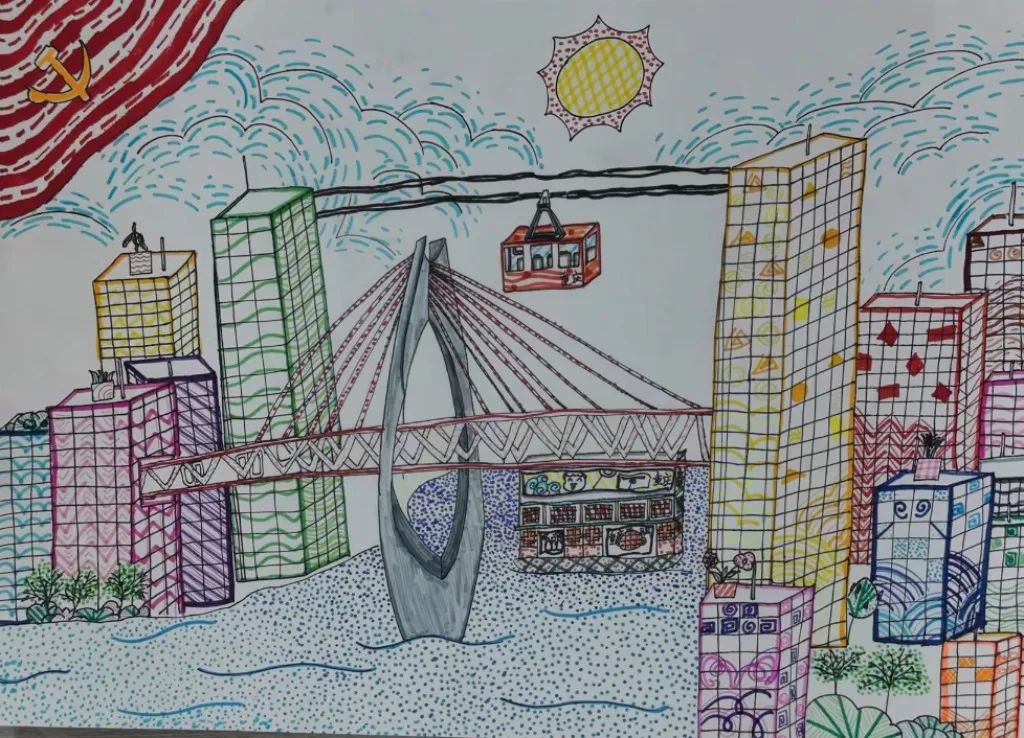 “喜迎二十大 永远跟党走 奋进新程”青少年绘画作品-图6