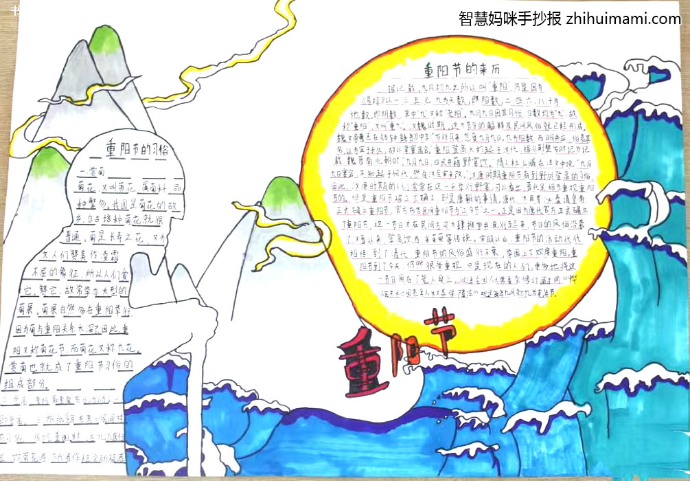  “感恩重阳 敬老爱老”主题手抄报绘画-图6