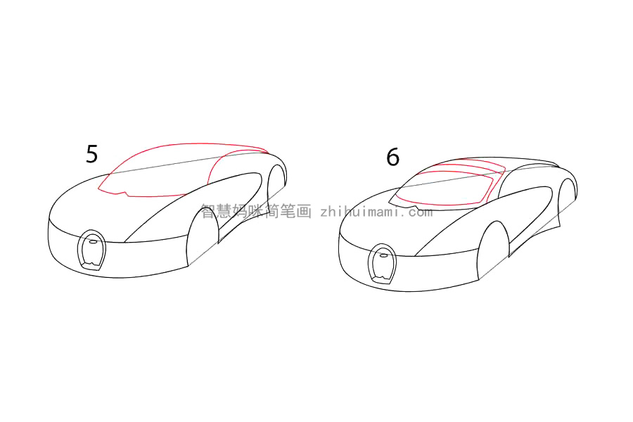 一步一步学画布加迪跑车-图3