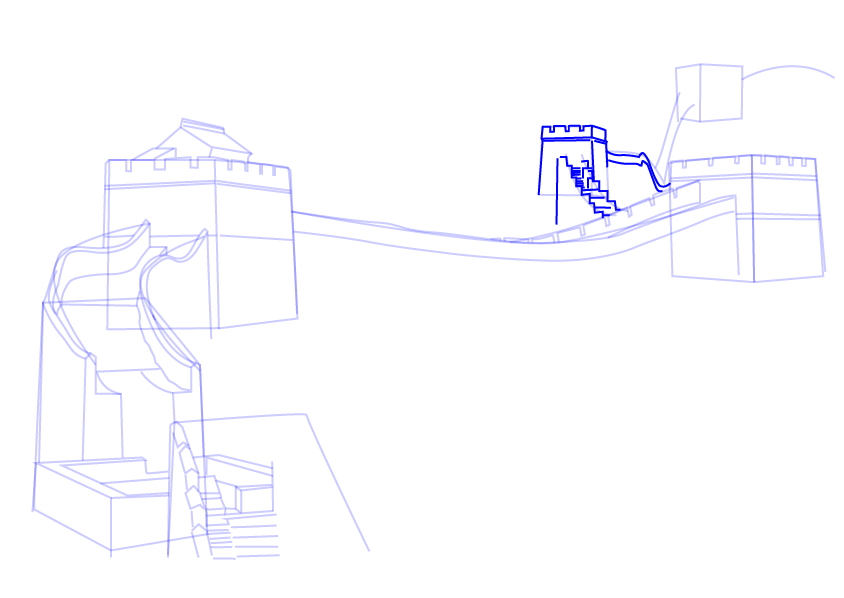 如何画长城 长城简笔画详细画法步骤-图9