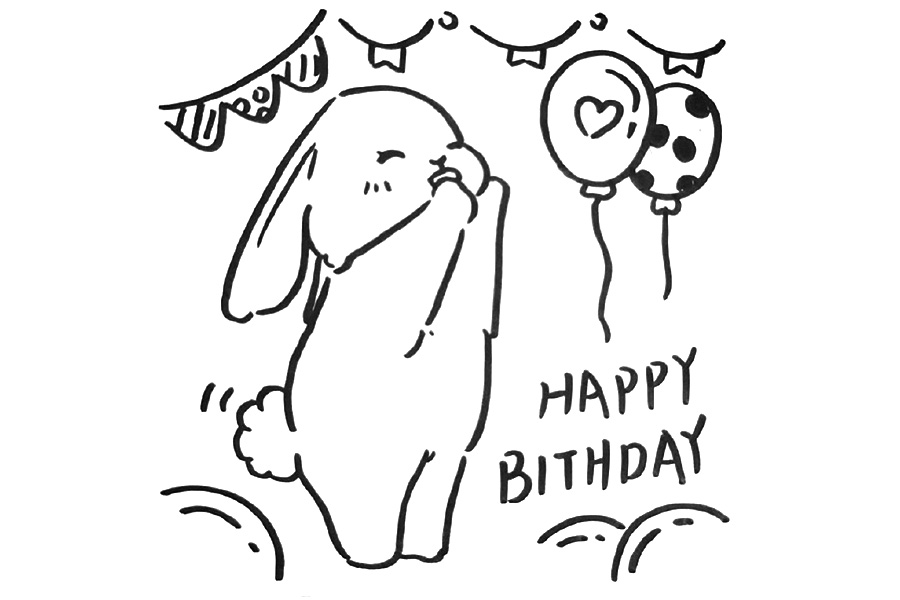 生日、鲜花、蛋糕 四张漂亮的节日简笔画图片-图3