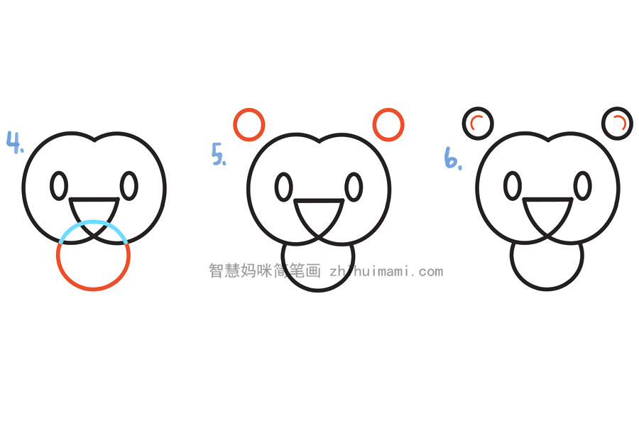 可爱的小狮子简笔画画法步骤-图2