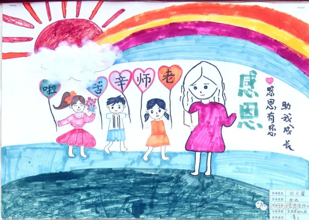 5张简单漂亮的教师节儿童画作品-图1