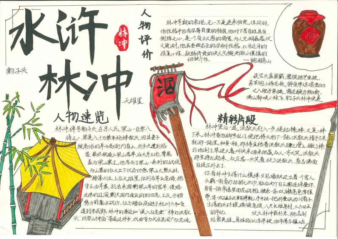 水浒传名人故事手抄报一等奖作品欣赏-图3
