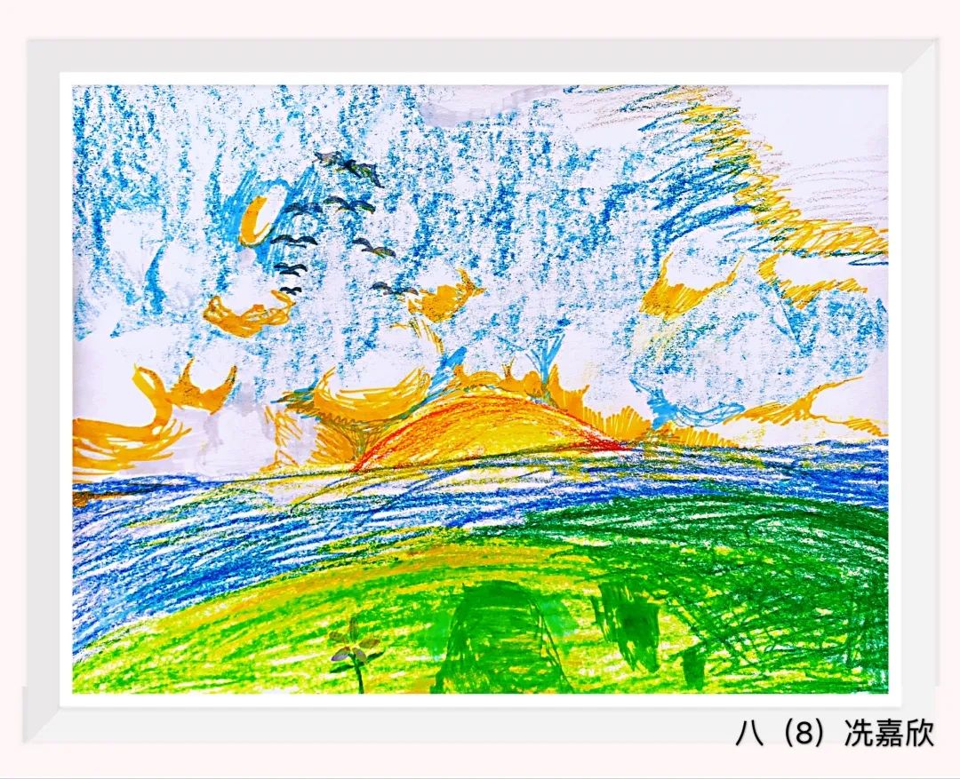 非常漂亮的乡村风景儿童绘画精选作品-图2