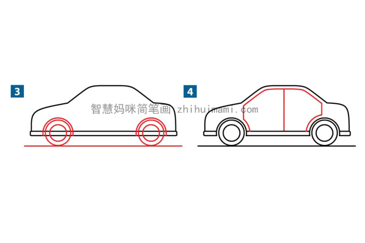 超简单小汽车简笔画画法步骤-图2