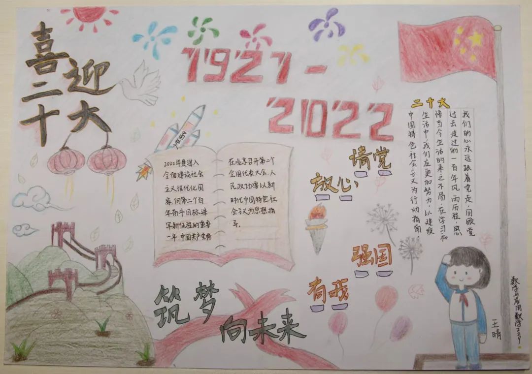 “喜迎二十大 筑梦新时代 一起向未来”手抄小报作品-图3