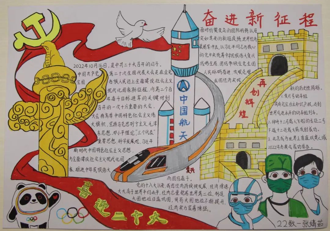 “喜迎二十大 筑梦新时代 一起向未来”手抄小报作品-图5