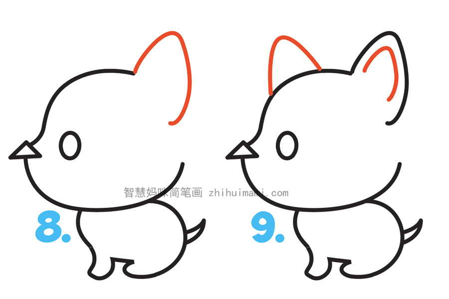 超简单的小狗简笔画画法步骤-图4