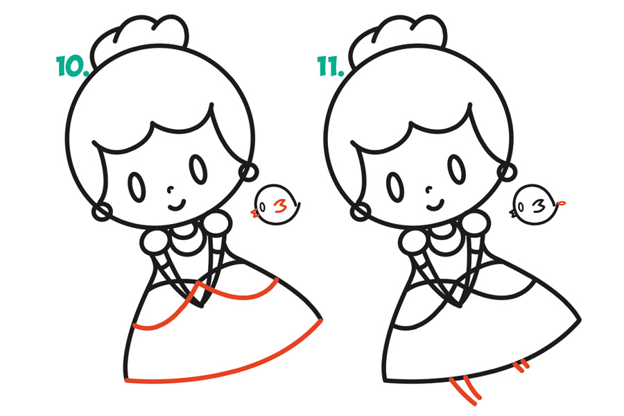 可爱版灰姑娘的简单画法-图6