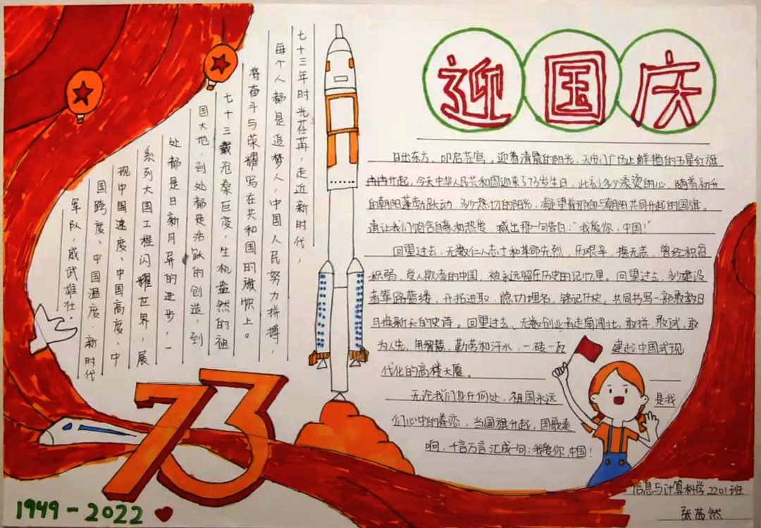 举国同庆 盛世中华 喜迎二十大永远跟党走手抄报简单漂亮-图1