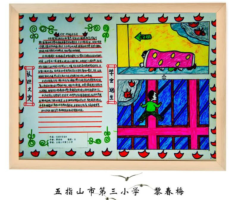 消防安全知识儿童画作品-图6