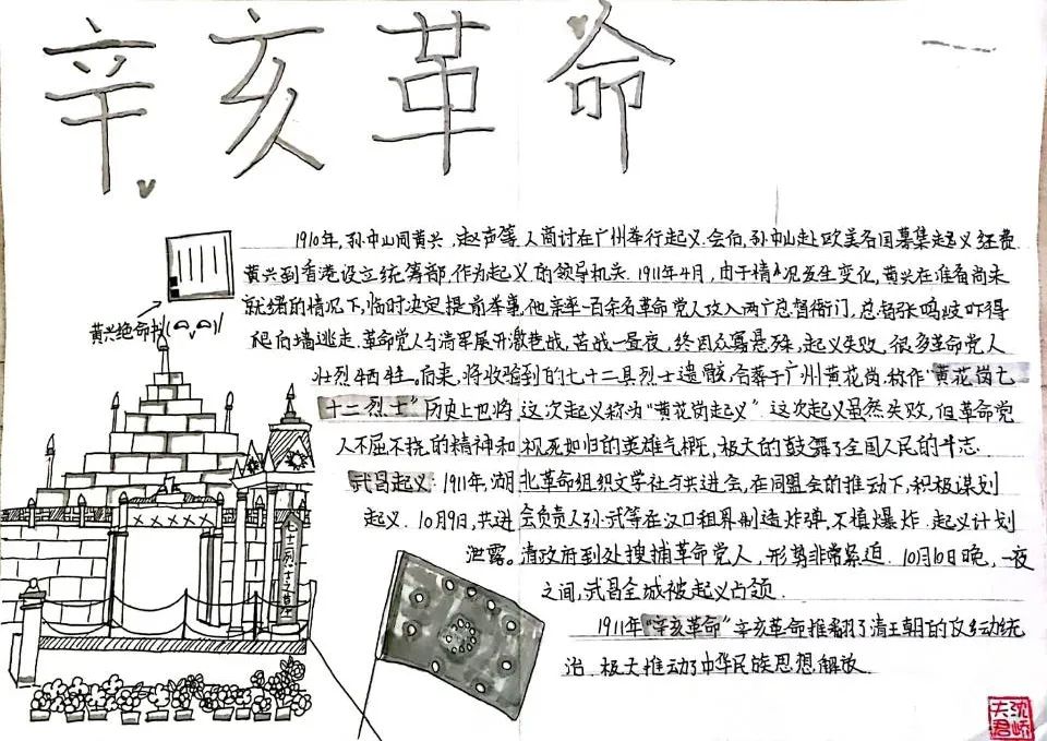 八年级纪念辛亥革命111周年主题手抄报（9张）-图8