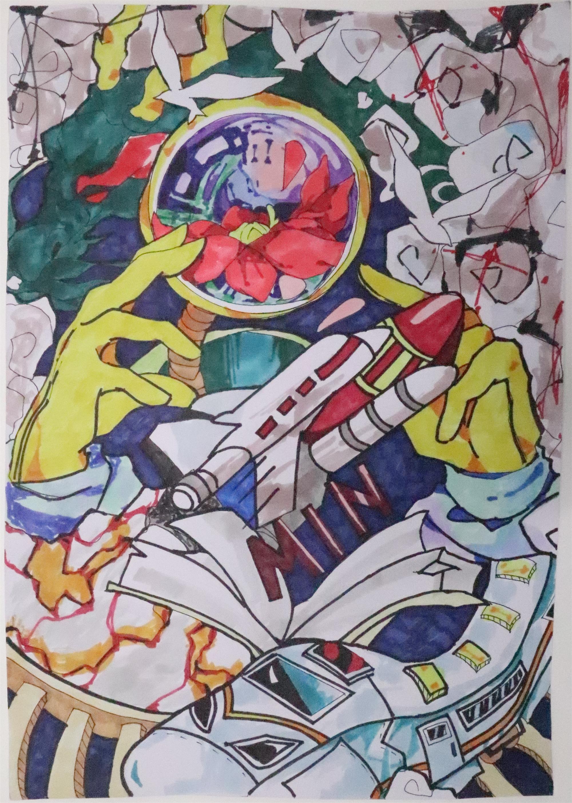 “喜迎建团百年 献礼党的二十大”儿童画图片-图5