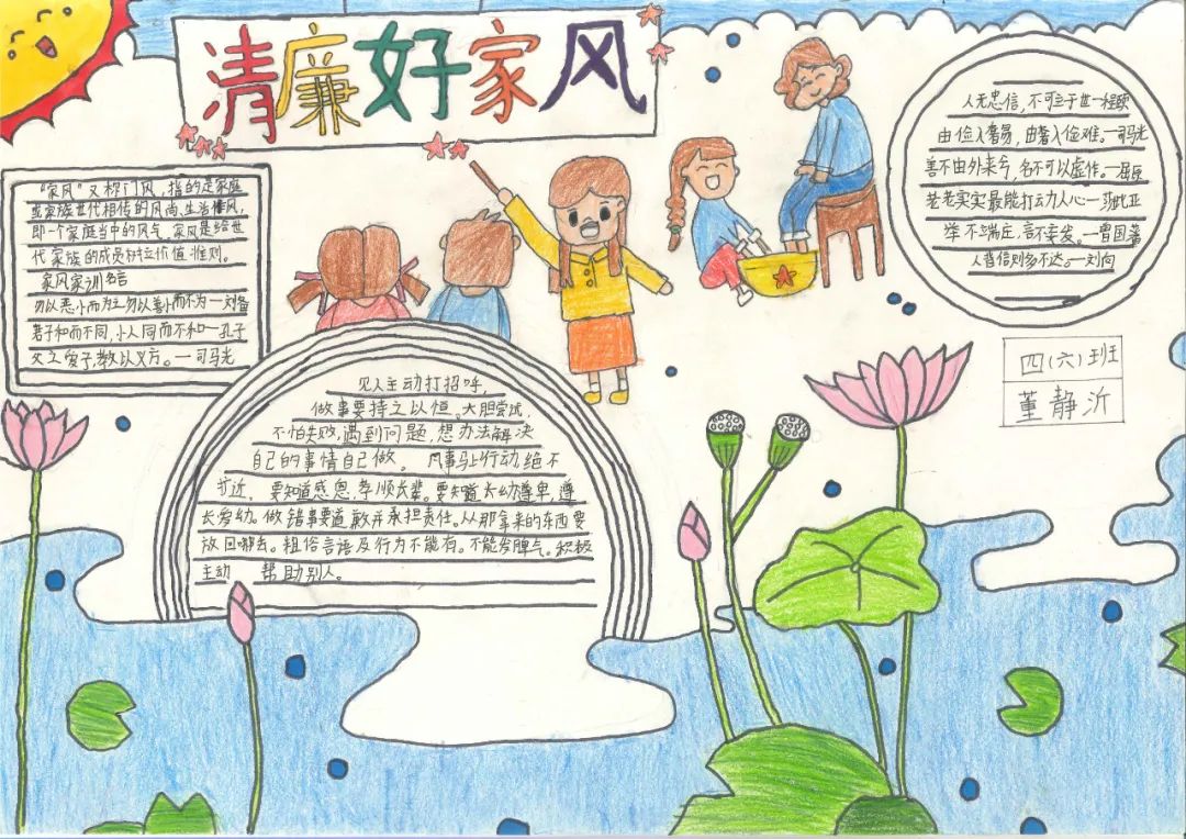 “喜迎党的二十大 清廉家风大家学”的手抄报内容-图2