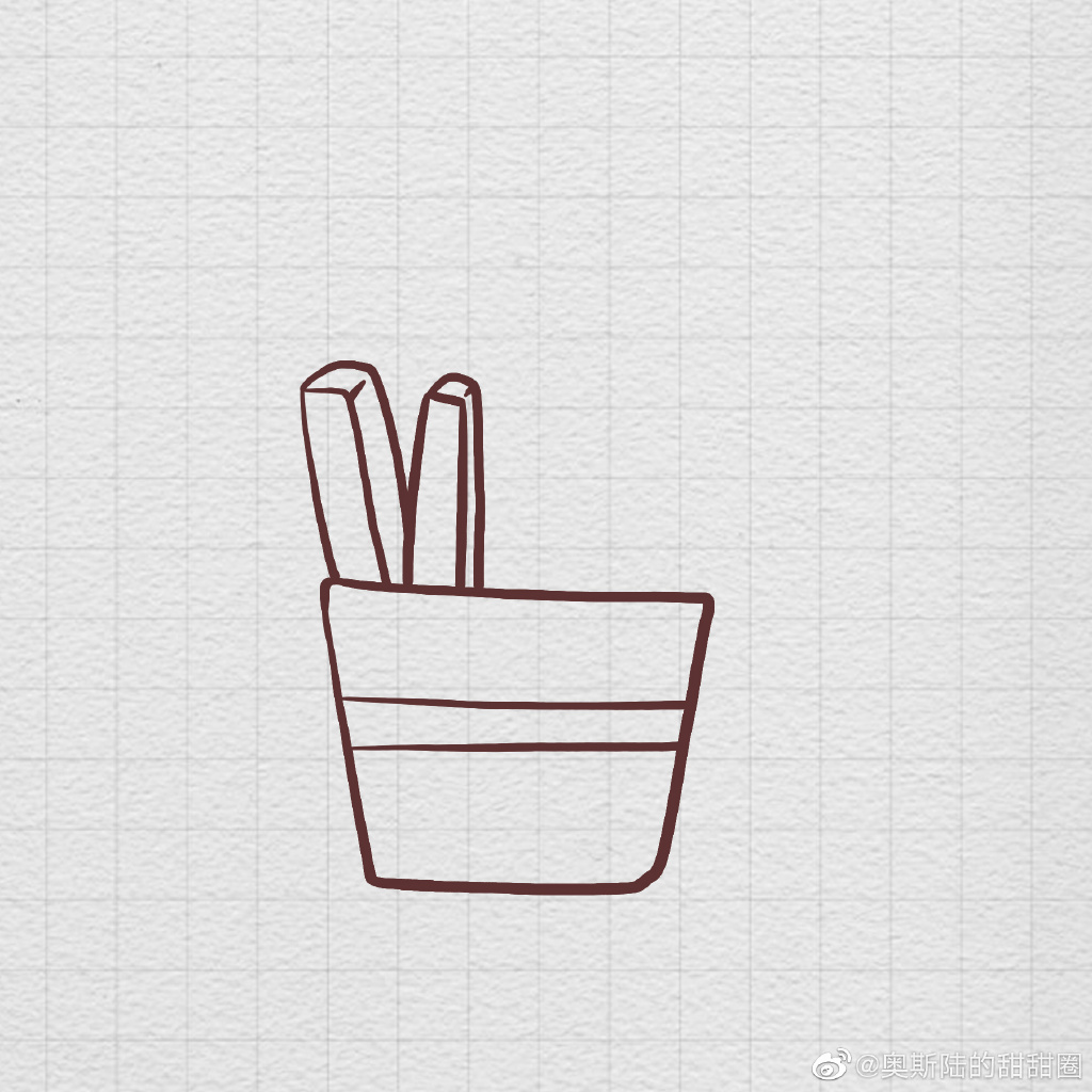 美味薯条简笔画画法步骤-图2