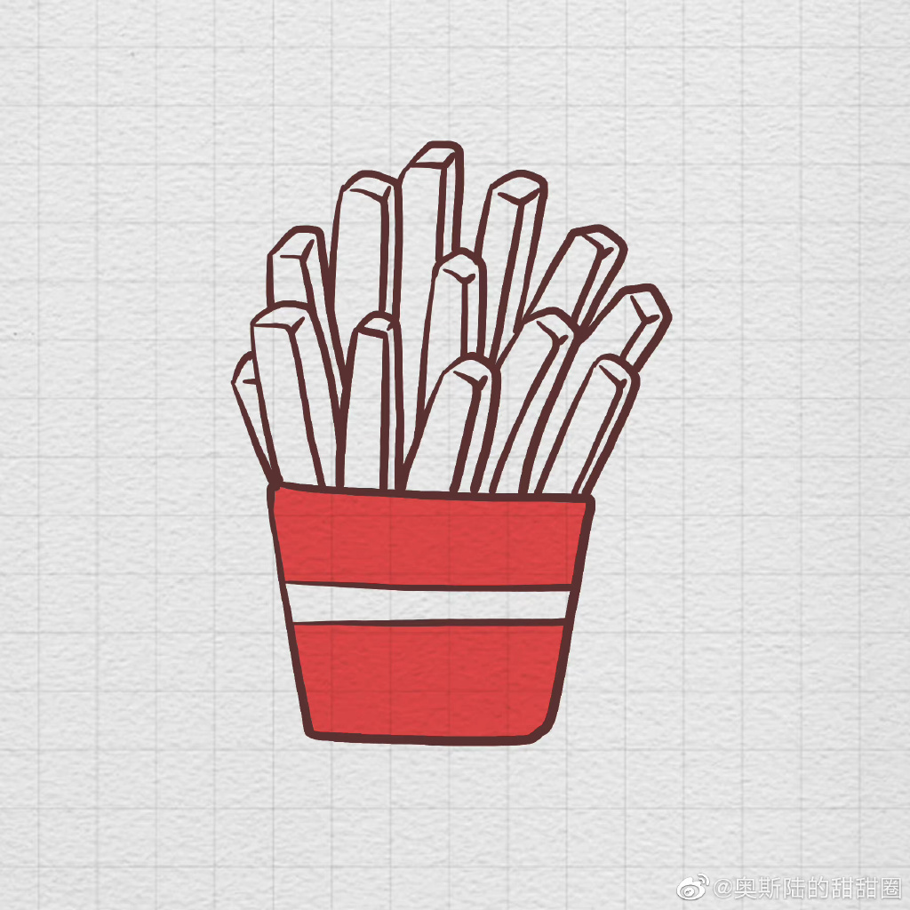 美味薯条简笔画画法步骤-图6