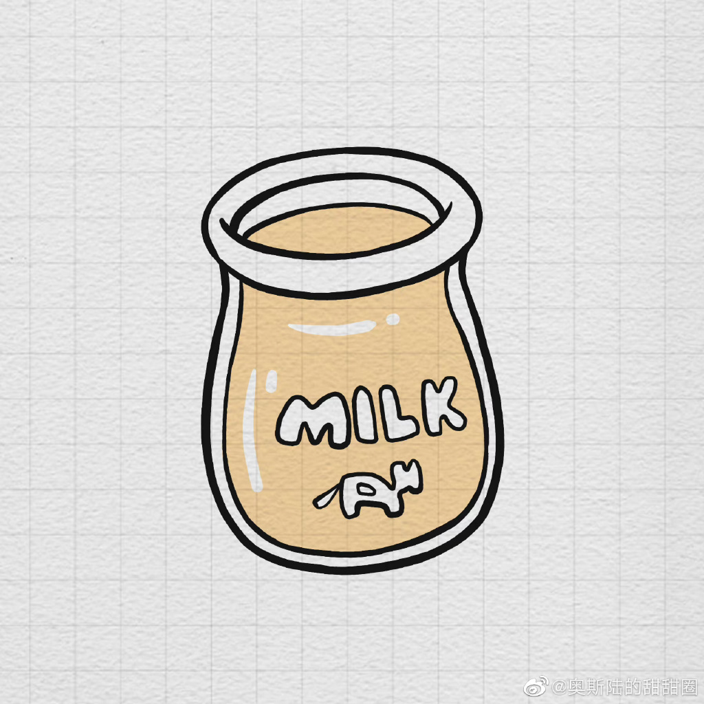 一瓶牛奶简笔画画法步骤-图6