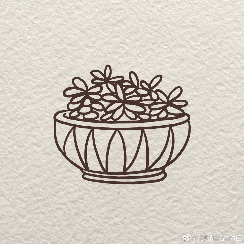 漂亮的盆栽简笔画合集-图2