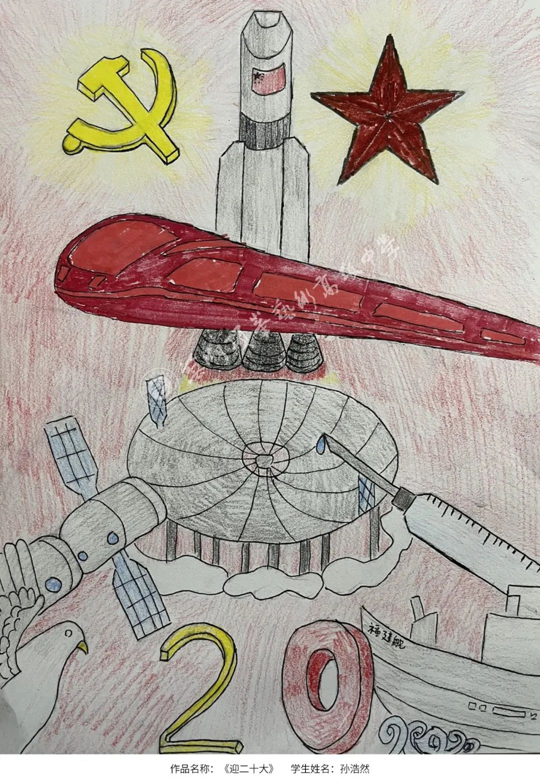高年级二十大主题绘画作品-图1