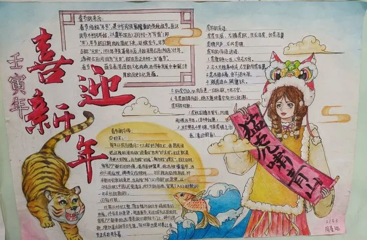 简单迎新春手抄报一等奖图片-图4
