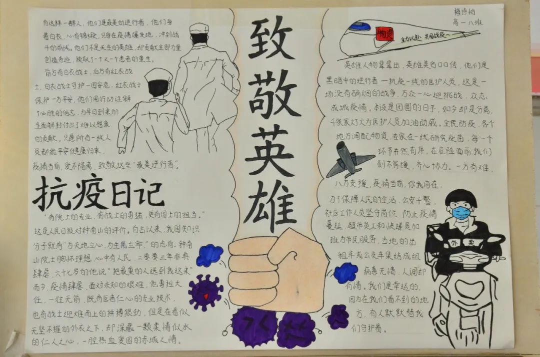 关于致敬最美逆行者的手抄报-图5