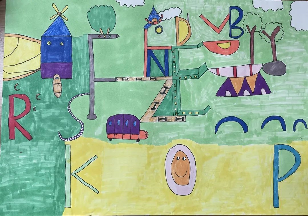 英语创意绘画 三年级字母画-图8