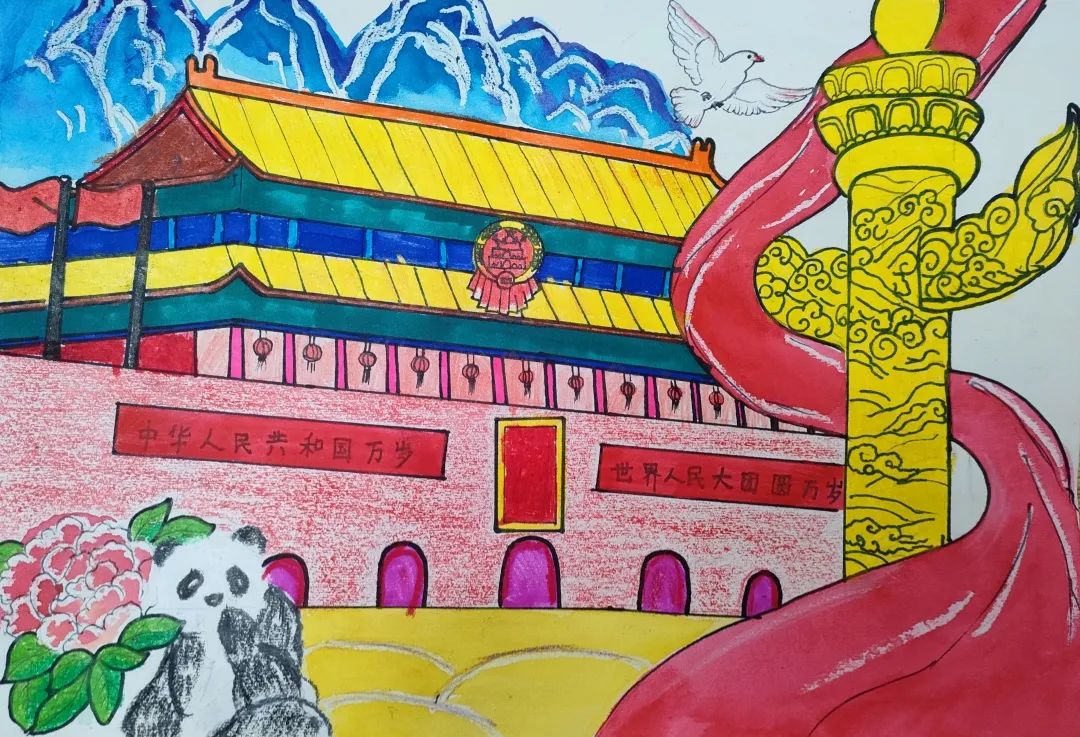 “喜迎二十大 争当好少年”献礼二十大绘画作品9张-图4