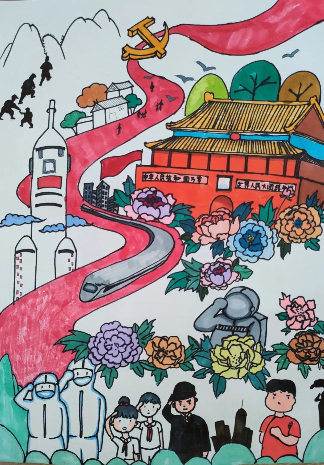 献礼二十大“喜迎二十大 争当好少年”主题绘画优秀作品-图2