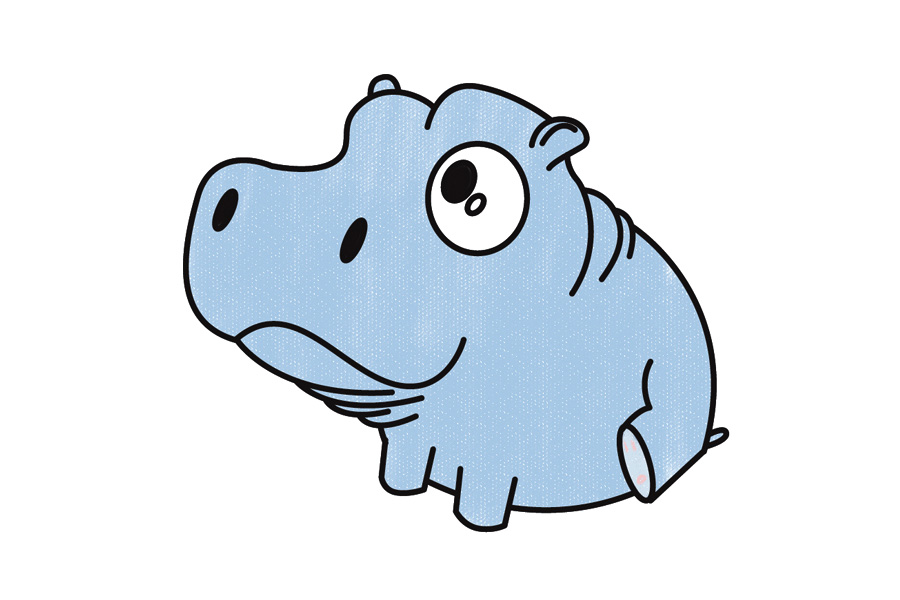 如何画可爱的河马宝宝简笔画