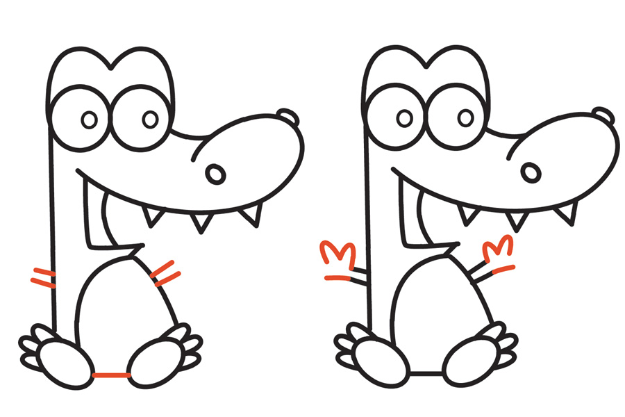 如何画可爱的卡通鳄鱼宝宝-图6