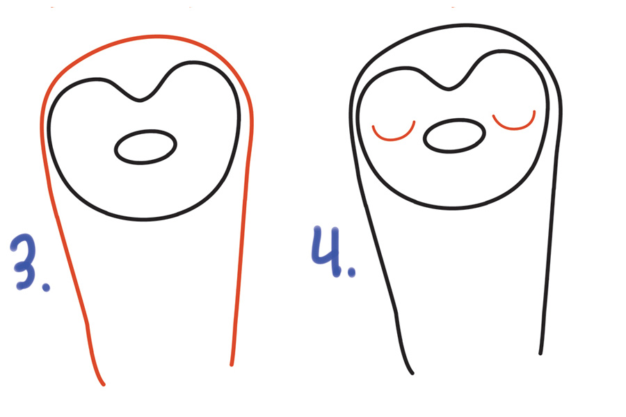 简单可爱的卡通树懒怎么画-图2