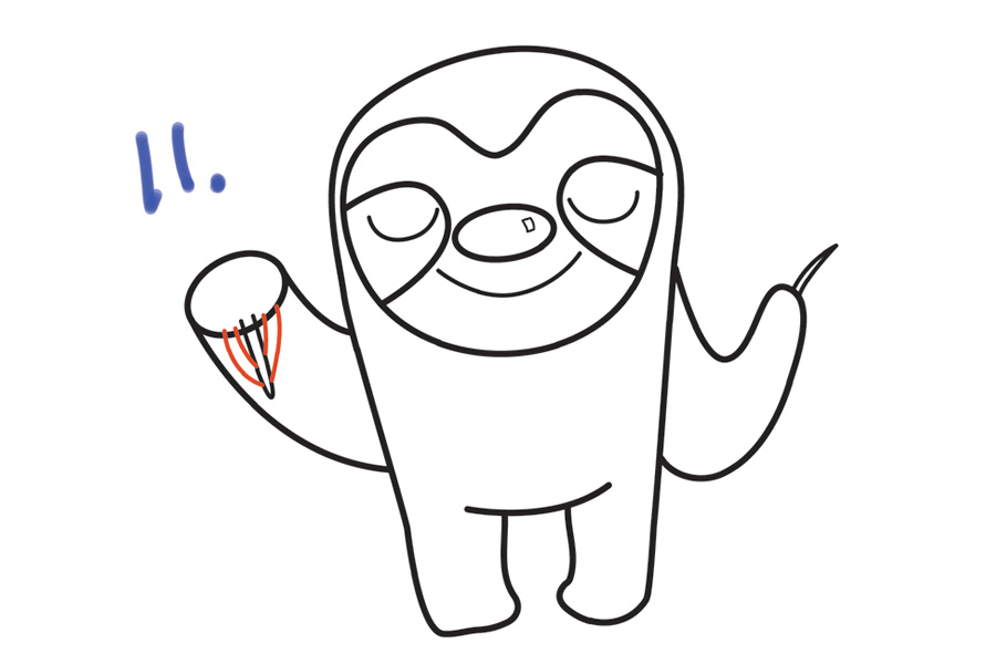 简单可爱的卡通树懒怎么画-图6