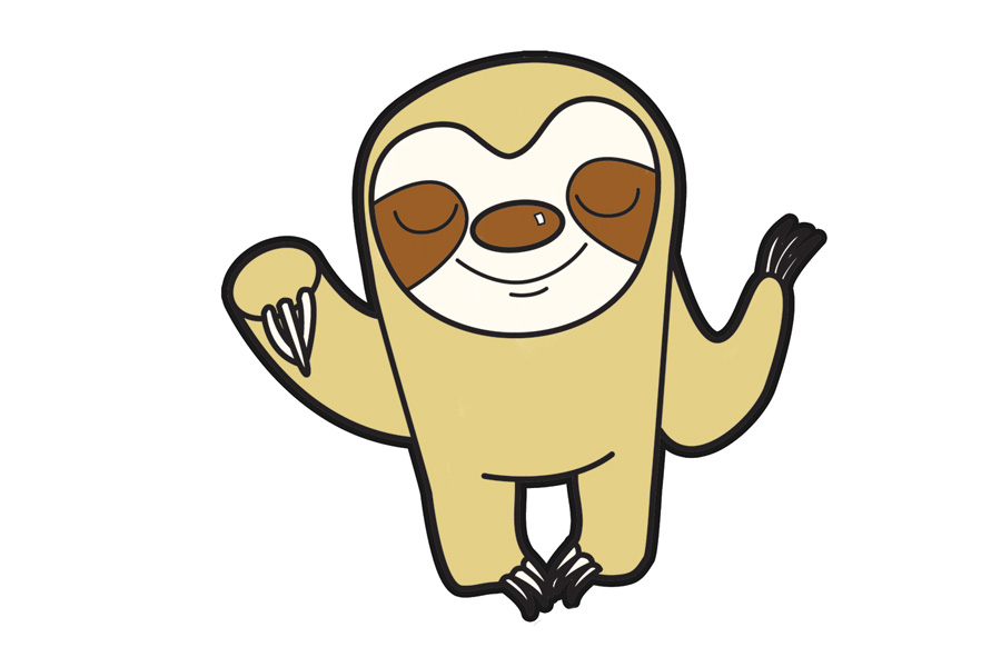 简单可爱的卡通树懒怎么画