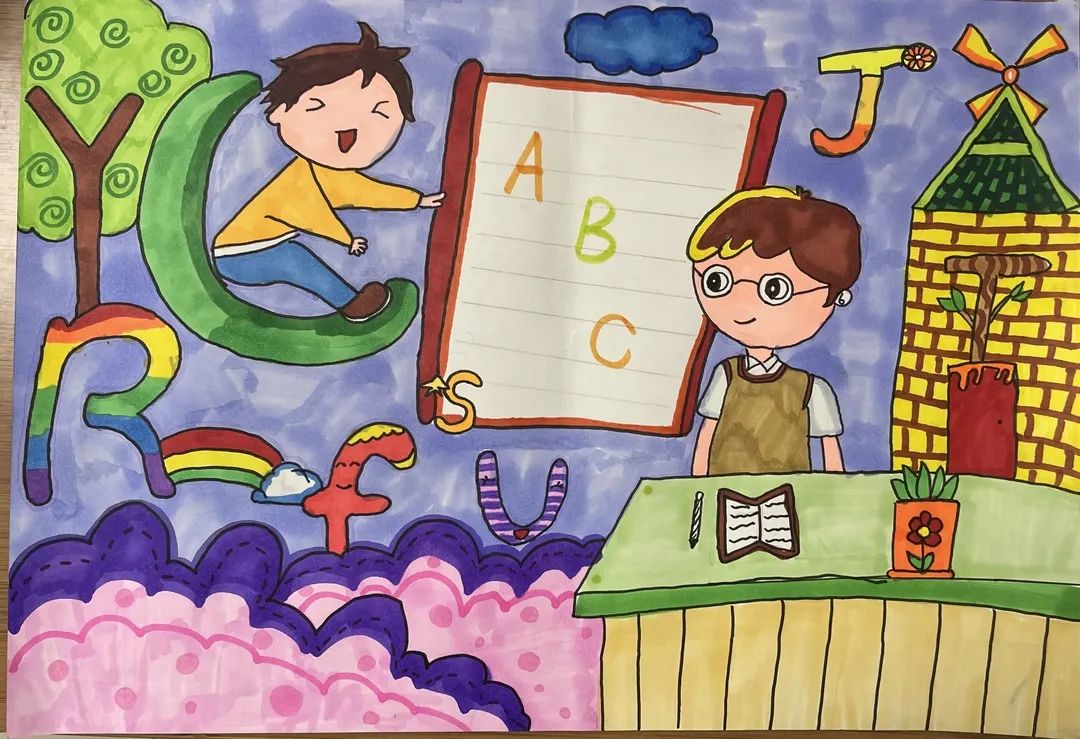 三年级字母画 英语创意绘画-图6