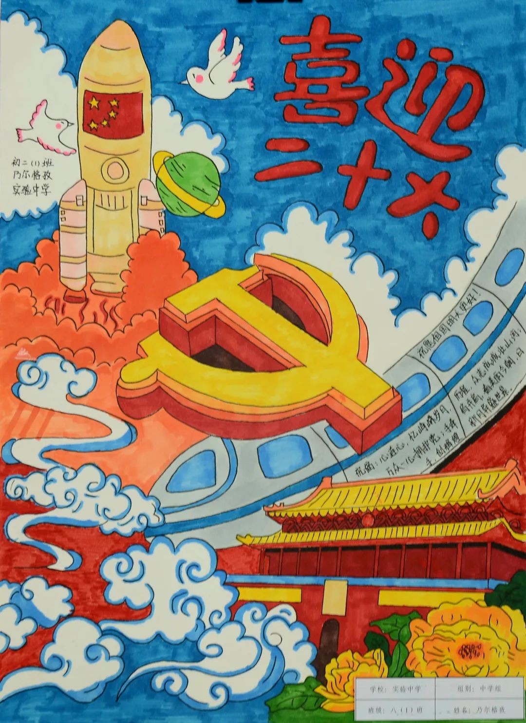 “喜迎二十大 ·我心中的祖国”绘画作品-图2