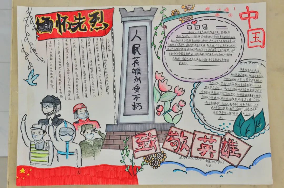 中学“弘扬抗疫精神 赞美抗疫英雄”手抄报-图2