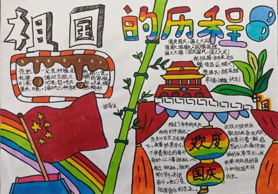 “祝福祖国繁荣昌盛 重温祖国发展历程”喜迎二十大主题手抄报-图1