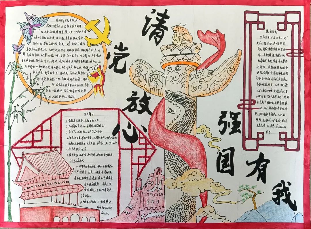 “喜迎二十大 强国复兴有我”手抄报图片内容-图5