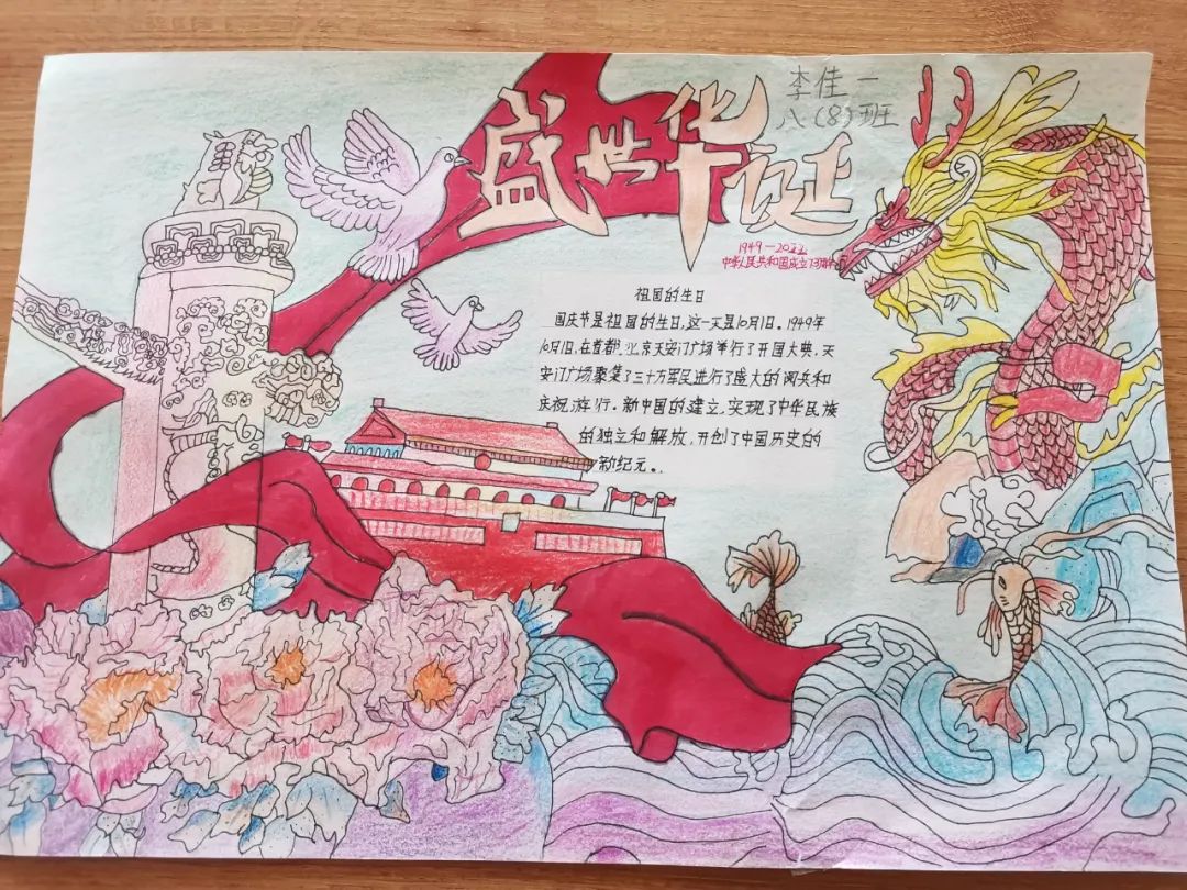“万众庆华诞 喜迎二十大”手抄报内容简单漂亮-图4