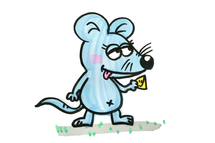 三只可爱的小老鼠简笔画图片-图2