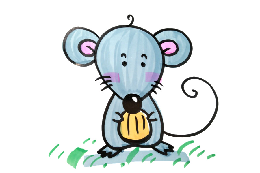 三只可爱的小老鼠简笔画图片-图1