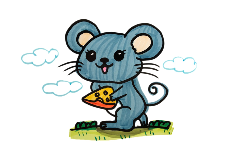 三只可爱的小老鼠简笔画图片-图3