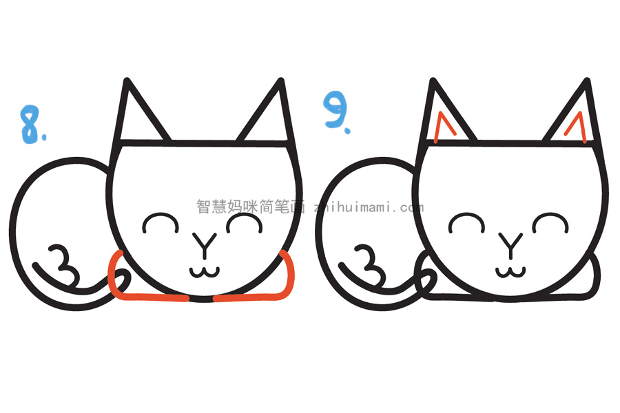 如何画简单可爱的小猫-图5