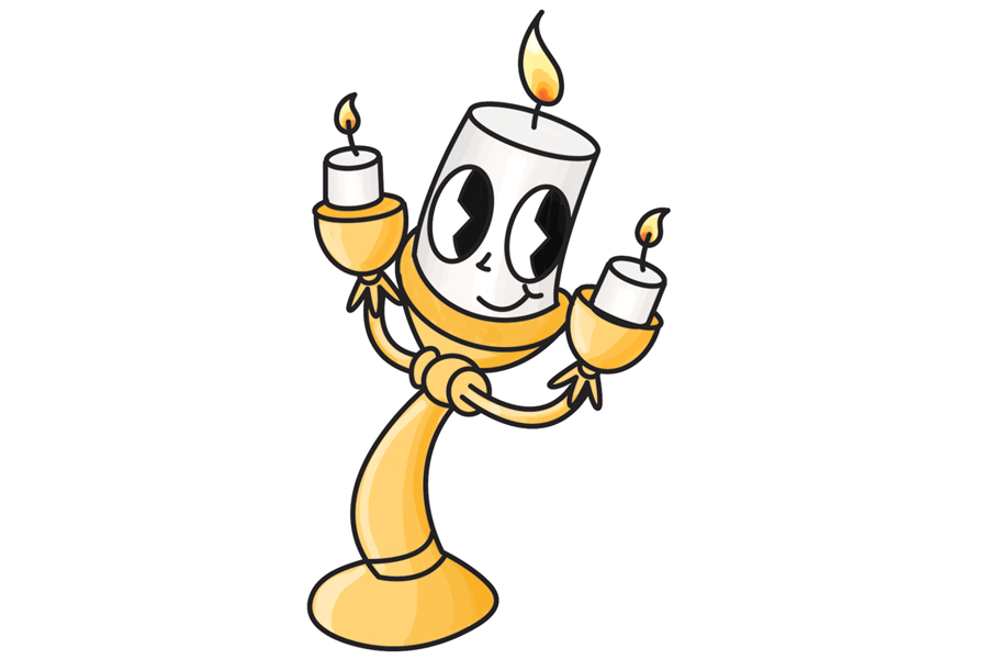 如何画卡通烛台