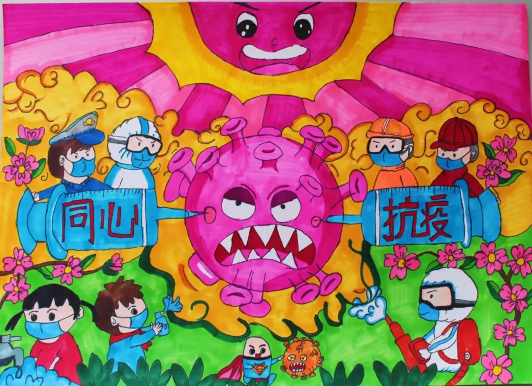 众志成城,抗击疫情优秀绘画作品-图9